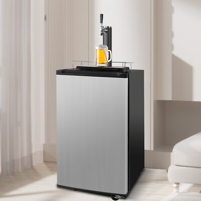 LONABR Keg Beer Cooler 3.4 Cu.Ft Kegerator Temperature Control Small Size Place