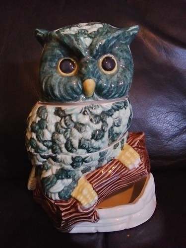 Shimmery Blue Handmade Ceramic Owl