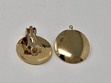 10 pair Gold Tone Clip on Earring Craft Findings Backs Backings 22mm Pad