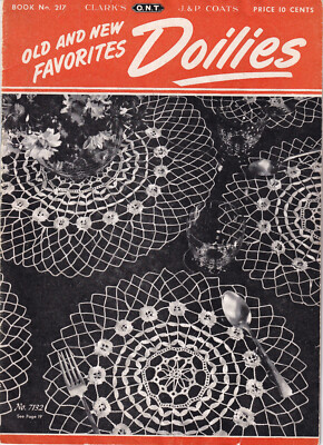 1944 Doilies Pattern Bk Filet Crochet Rosettes Pineapples Old and New Favorites