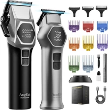 Professional Hair Clippers for Men - 8000RPM Brushless Motor & 440C Steel Blades