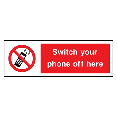 Bitte schalten Sie Ihr Telefon hier aus Schild oder Aufkleber | GENE0010