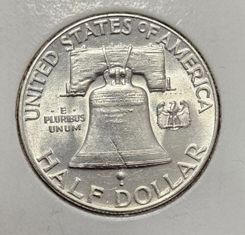 Medio dólar Franklin 1948-P 50C Bu FBL 90 % plata fecha clave - Imagen 2 de 5