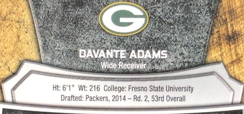 2014 Bowman Sterling Davante Adams /25 BLUE WAVE REFRACTOR SSP Rookie Card #39 - Picture 13 of 19