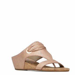 rose gold metallic wedges