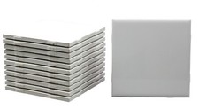 12 Pack of Glossy White Ceramic Tiles for Decorating - 4.25 x 4.25 inch Square 