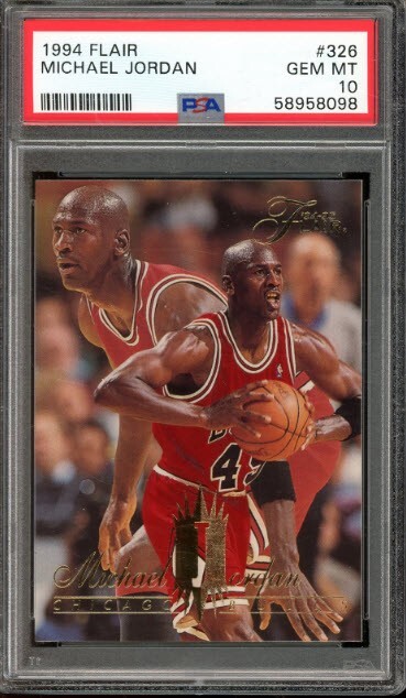 Michael Jordan 1994 Fleer Flair Baskebtall Card #326 - Graded Gem