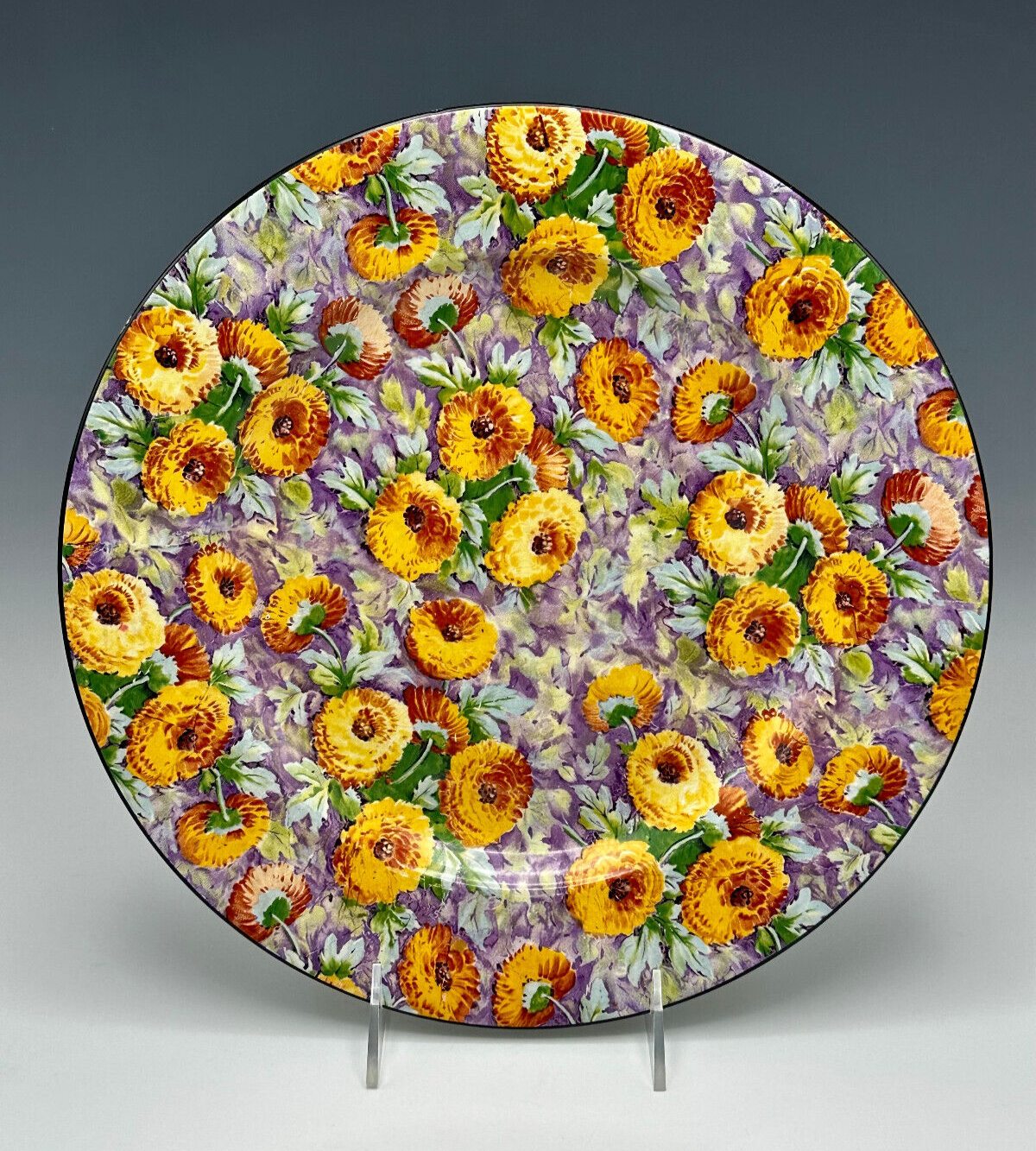 Crown Ducal Ware England Marigold Orange Chintz 12