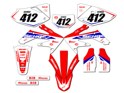 2004-2018 CRF 250 X BINARY Red Senge Graphics Kit Compatible with Honda