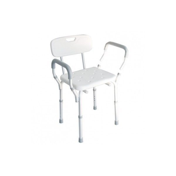 SEDIA PER DOCCIA VASCA CON SCHIENALE BRACCIOLI - ALTEZZA REGOLABILE ANTISCIVOLO