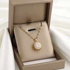 Sunflower pendant necklace for women  s birthday gift.
