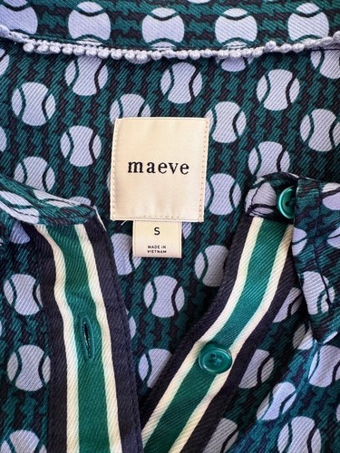 Anthropologie Maeve Packable Tennisball Print Track Top/Shirt Damen Small - Bild 7 von 9