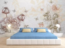 3D Simple Flowers ZHUA20191 Wallpaper Wall Murals Removable Self-adhesive Ann