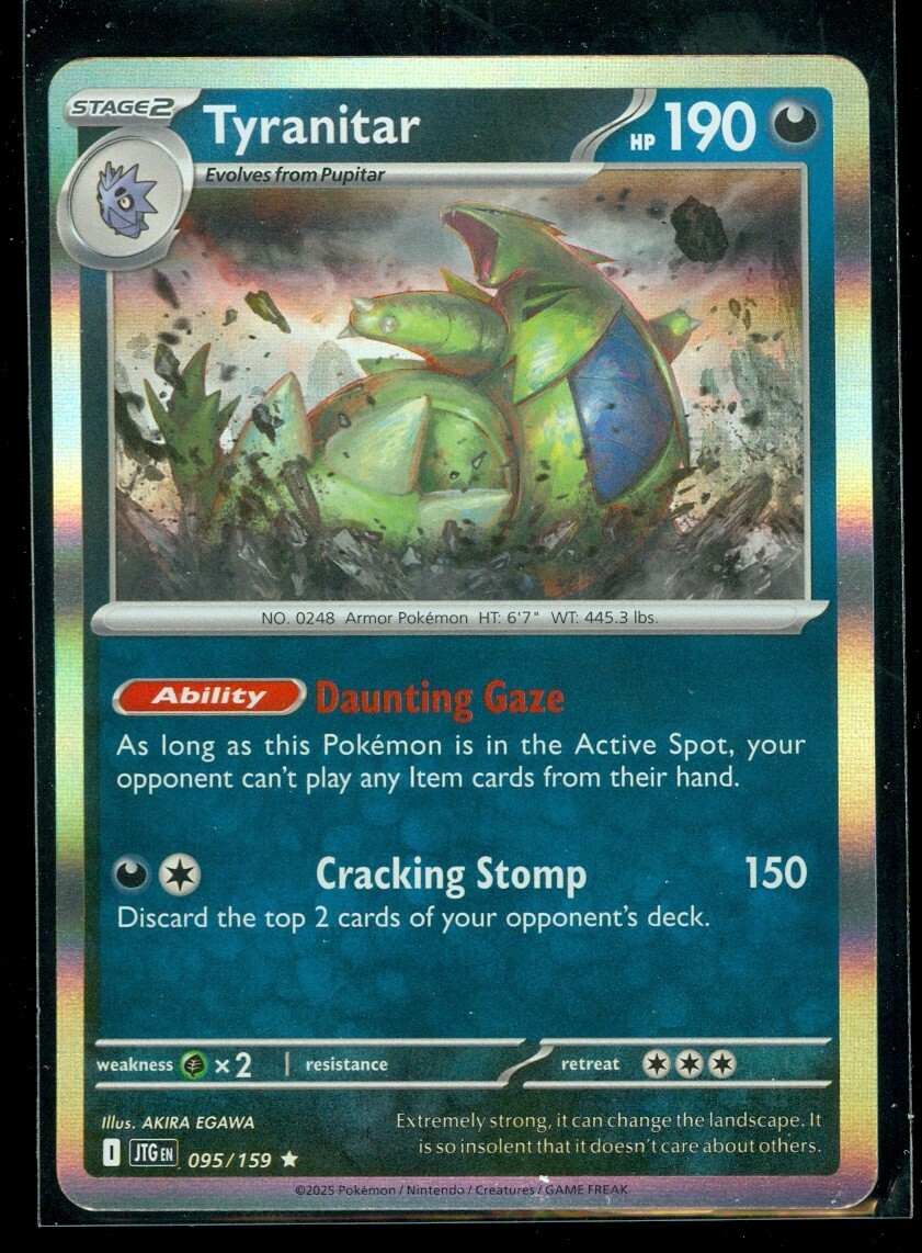 Pokemon TYRANITAR 095/159 Journey Together  RARE HOLO - MINT