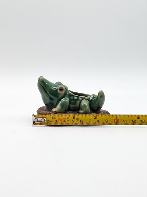 Vintage Mini Ceramic Alligator Planter 3.75