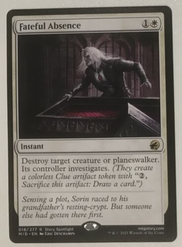 FATEFUL ABSENCE Innistrad Midnight Hunt MTG Magic NM Rare - Picture 1 of 1