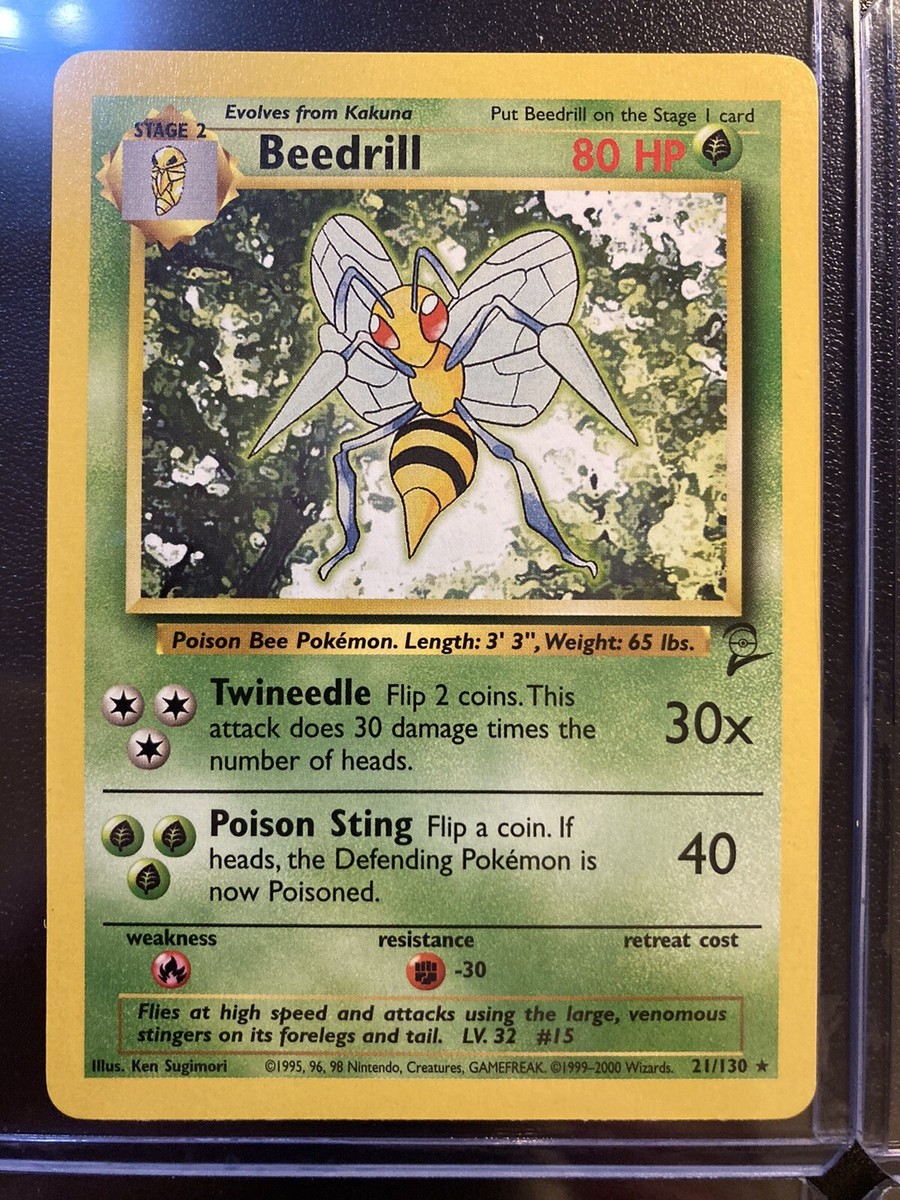 Beedrill Base Set 2 - 21/130 - Rare - Pokemon Card Mint W/ Kakuna, Weedle &  More | eBay