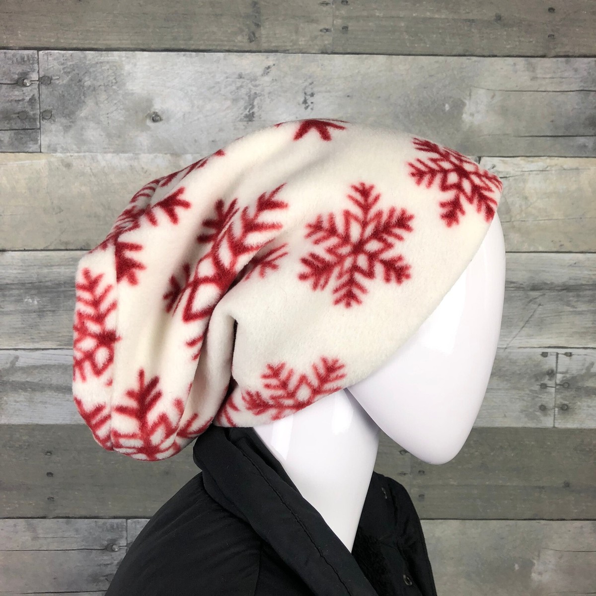 Red snowflake snowflakes neck gaiter neck warmer fleece