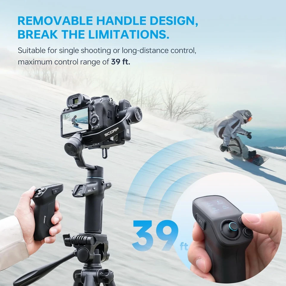 SCORP Mini 3 Pro Gimbal | AI Tracking, Remote Handle for iPhone, Sony ZV Camera - Image 2 of 4
