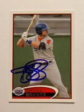 Bryce Brentz Signed Topps #103 2012 Card Salem Red Sox Auto MLB RAD