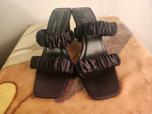 Coconuts by Matisse Womens sz 9 Black First Love Slip On Slides Heels #44 - Picture 4 of 8