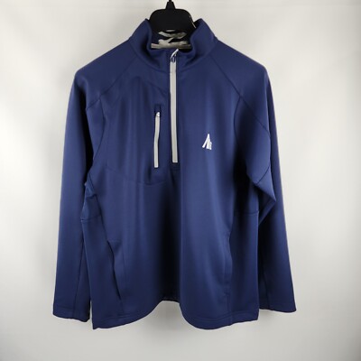 Zero Restriction Jacket Men Large Blue Tour Series Performance Golf 1/2 Zip Logo