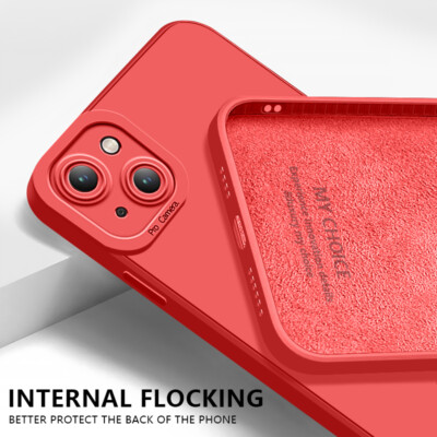 Liquid Silicone Case For iPhone 15 14 13 12 11 Pro Max XS 16 8 Camera Lens Cover