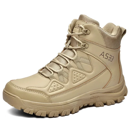Hombres Botas Militares de Cuero Zapatos de Combate de Parte Superior Alta Aire Libre Montaña Nieve Tenis - Imagen 31 de 36
