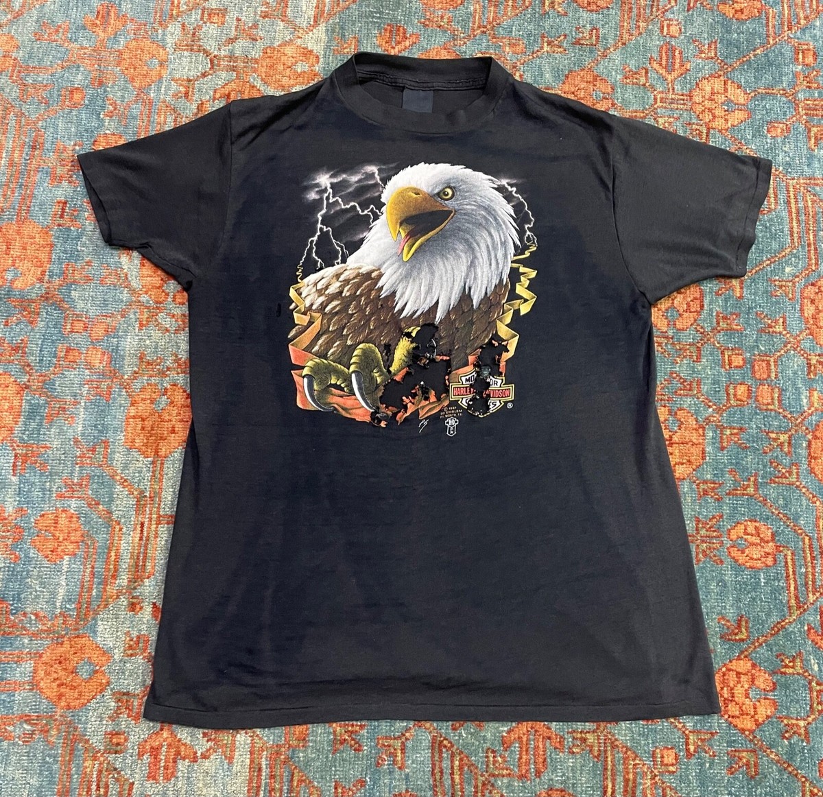 Vintage 1987 3-D EMBLEM Harley Davidson Eagle T shirt size
