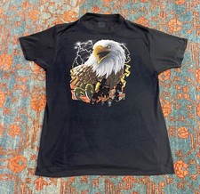 Vintage 1987 3-D EMBLEM Harley Davidson Eagle T shirt size XL 50/50 MADE IN USA