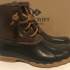 NEW Sperry Top Sider Girls Size 5 M Saltwater Duck Rain Boots Tan/Brown 55362