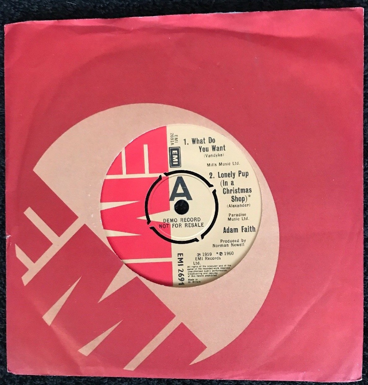 Adam Faith - What Do You Want / Lonely Pup 7” Vinyl 4 Track EP PROMO TESTED VG+