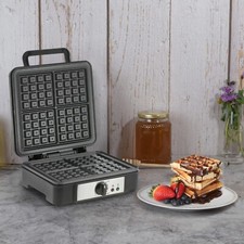 Ovation 4 Slice Waffle Maker 1200W Non-Stick Cooking Plate Variable Temperature