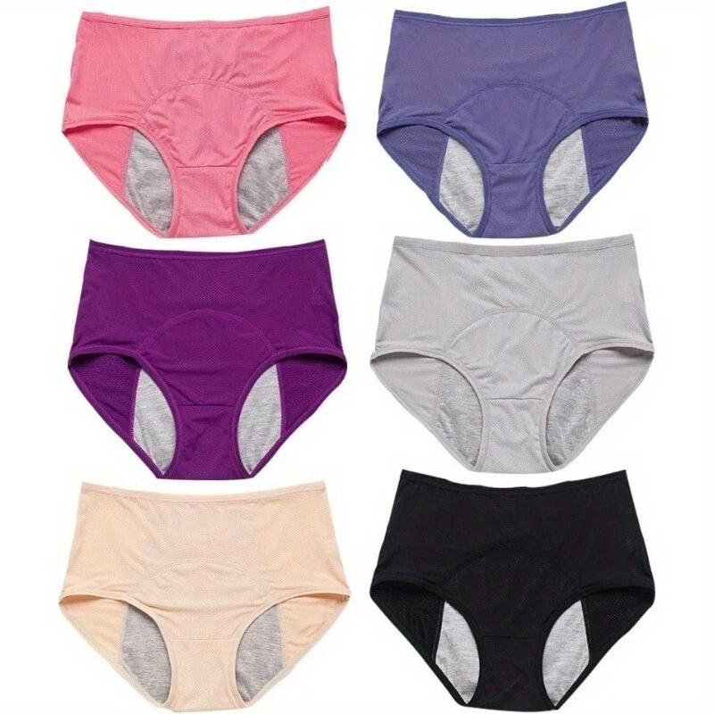 Women 6Pc Leakproof Underwear Incontinence Protective Discreet Leak Proof Pants - Image 3 of 4