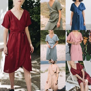 ladies midi wrap dress