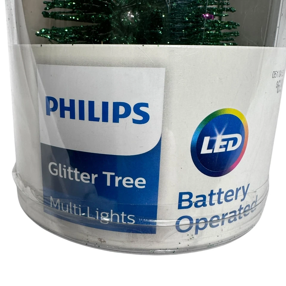 Philips LED Glitter Tree Multi Lights Battery Operated Christmas Village New - Image 3 of 4