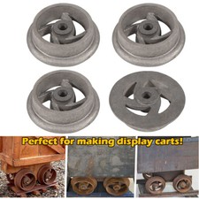 4PCS Mining Ore Car Small Track Mine Cart Wheel Cast Iron LG 7 1/4 Diameter US