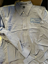 Port Authority Mens Long Sleeve Button Up Collar Shirt M w/logo