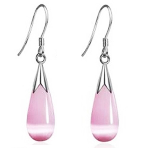 Emma Manor 14k Weißgold plattiert Wassertropfen Stein Ohrhänger für Damen - Bild 1 von 14