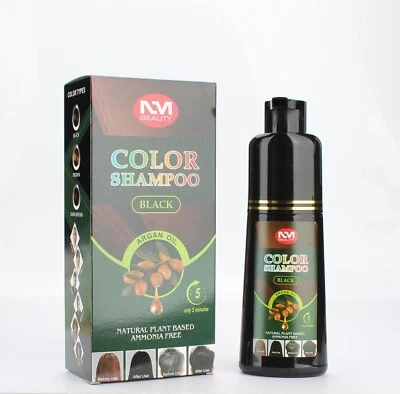 NM Beauty Hair Colour Shampoo For Men & Women|Ammonia Free | Black , 500ML