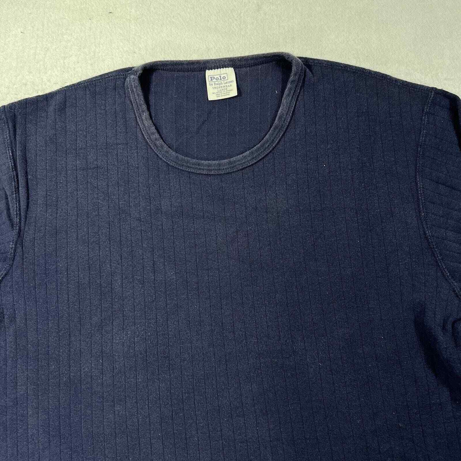 PONY Polo Ralph Lauren pigiama uomo grande blu navy manica lunga sotto camicia