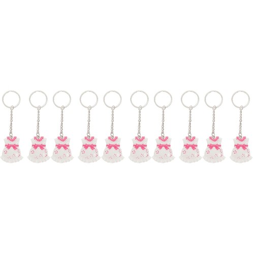 10 PCs Gäste Geschenke Kleid Keychain Hochzeit Babypartydekorationen für Mädchen - Bild 4 von 12