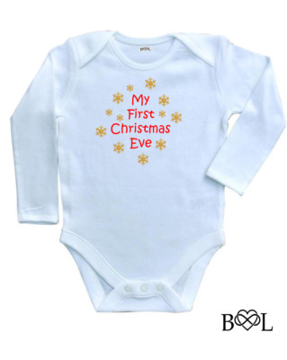 Mein erster Heiligabend Baby Junge Strampler Weste Geschenk 1. Weihnachtsbody Langarm