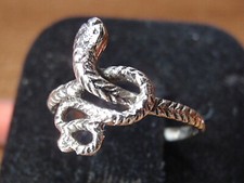 Coiled Snake Ring 925 Sterling Silver Sizes 5, 6, 7 and 8