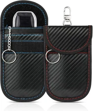 2 Pack Faraday Key Fob Protector, Premium Car RFID Signal Blocking Pouch, Secure