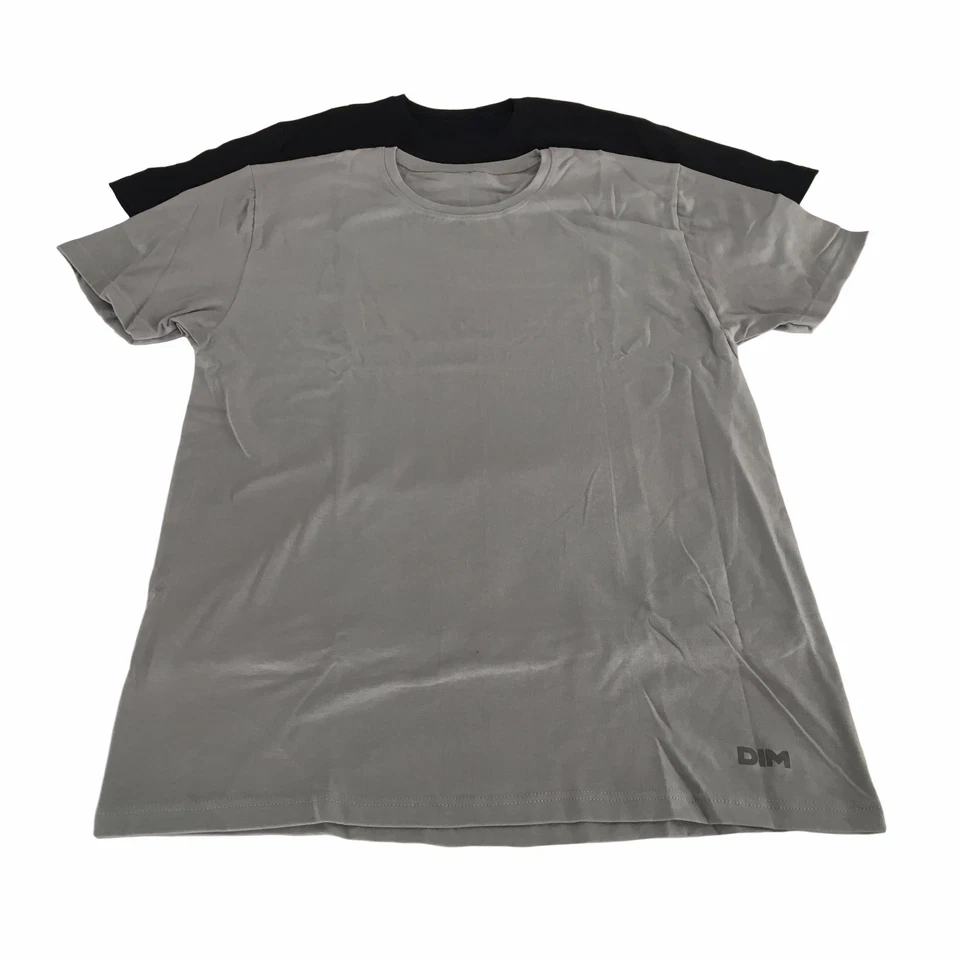 DIM t-shirt uomo bipack grigio/nero 96% cotone 4% elastan — 第 2/4 张图片