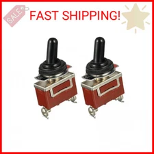 BOJACK Waterproof Marine Toggle Switch Rocker Toggle Switch 12V DC 30A 2 Pin ON 