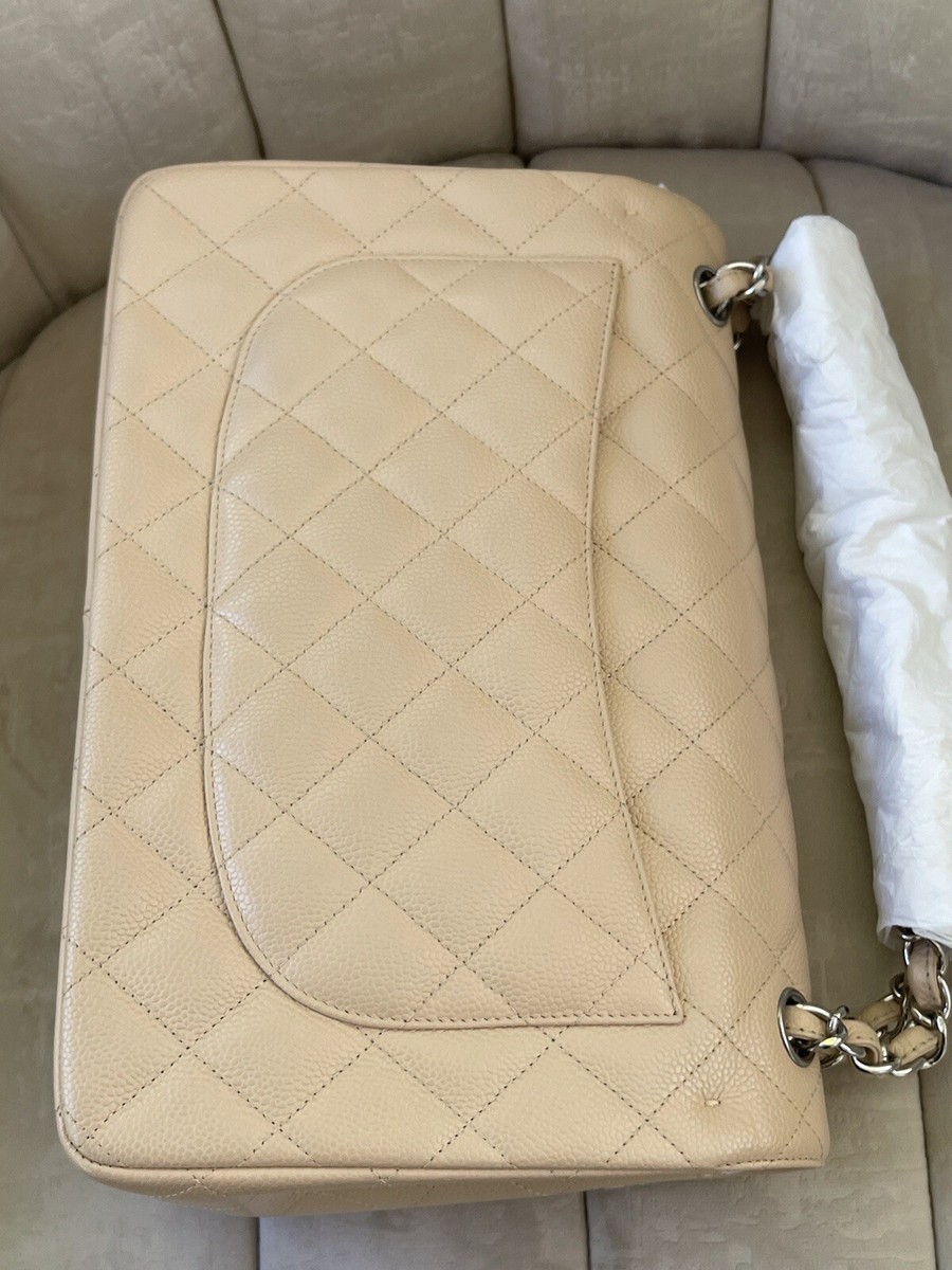 【ヴィンテージ】Rank:S☆Chanel Beige French Riviera Jumbo CHANEL BEIGE JUMBO | BOTH: Vintage lambskin big CC and