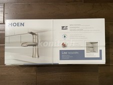 MOEN Liso Single Handle Single Hole Bathroom Faucet, Spot Resist Brushed Nickel