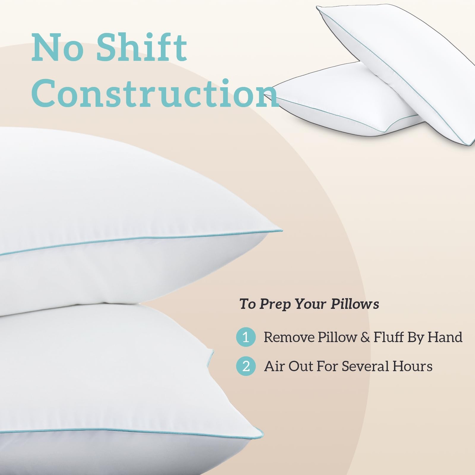 Homelike Moment Down Feather Pillows King - 2 Pack Feather Bed Pillows for